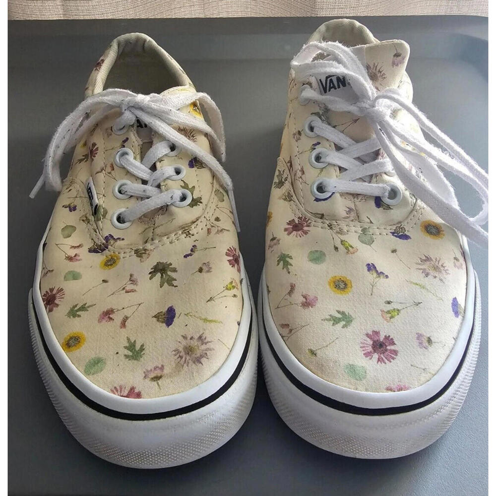 Vans Doheny Pressed Flower Floral Shoes Sneakers Women's Size 5.5 Sunflower